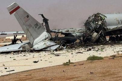 ABD'nin Suudi Arabistan'da vurulan uçağının görüntüleri paylaşıldı